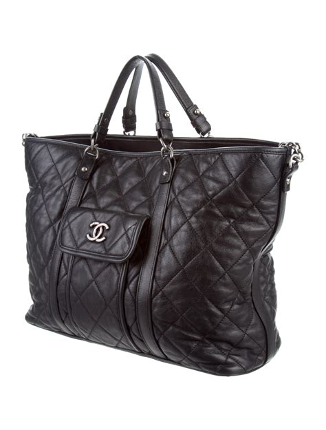 medium black chanel bag|large zipped shopping bag chanel.